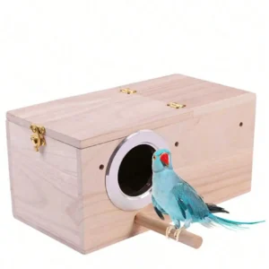 Parakeet Nest Box Bird House Wood Breeding Box Parrot Mating Box, Hamster Nest, Suitable For Lovebirds, Cockatoos, Budgies, Finc