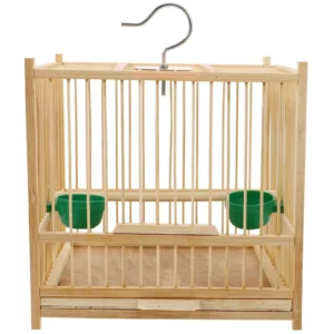 Bamboo Bird Cage Parrot Pigeon Hummingbird Budgie Nest Houses Feeding Birds Carrier Keeping Cage with Hanging Hook