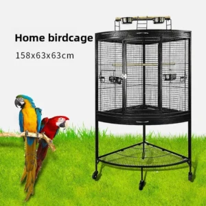 63x63x158CM Metal Corner Bird Cage Parrot Pop Flower Black Right Angle Gray Cage Tiger Skin Monk Xuanfeng Starling Villa