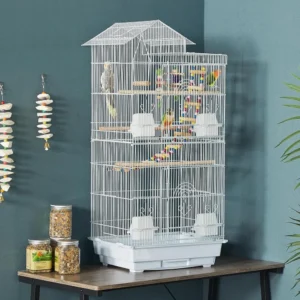Roof Top Medium Parakeet Bird Cages for Cockatiels Conures Finches Budgies Canaries Lovebirds Parakeets Green