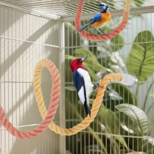 3 Pcs Bird Rope Perch Bendable Parrot Climbing Toy Cotton Rope Chewing toys Bird Swing Stand Bird cage parrot supplies