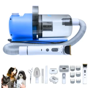 Grooming Kit for Dogs & Cats, with Vacuum, Removes up to 99% of Fur, Brushes, Clippers, for Shedding, Low noise, Adjustable Spee