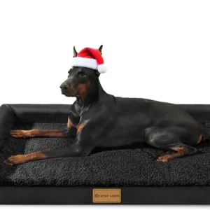 Orthopedic Dog Bed Large Sized Dog 36''X24'', Waterproof L Bolster Medium Pet Sofa Beds with Removable Washable Cover, Soft Comf