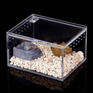 92MF Reptile Feeding Box Snake Breeding Box Lizards Cage Habitat Hatching Container Clear Portable Pet House for Spider