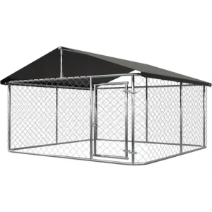 Heavy Duty Outdoor Dog Enclosure with Secure Lock for Large Dogs 79x 79 Steel Mesh Pet Kennel House for Backyard Use Durable an