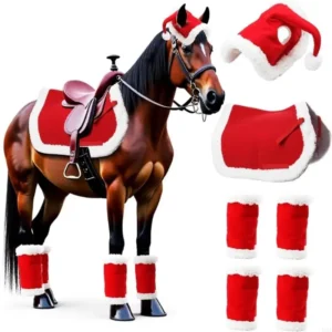 Festives Horse Leg Wraps Breathable Christmas Equine Protective Gear For Parades