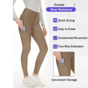 MXLLINA Winter Plush Horse Riding Pants Women Warm Thickening Equestrian Breeches Non-Slip Silicone Horseback Riding Leggings