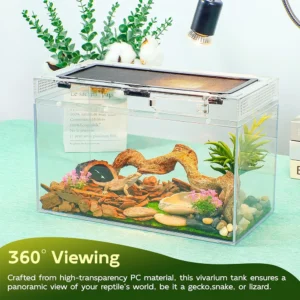 Reptile Breeding Box Transparent Ventilation Feeding Box Lizard Kennel Amphibians Escape-Proof Cages Turtle Snake Habitat