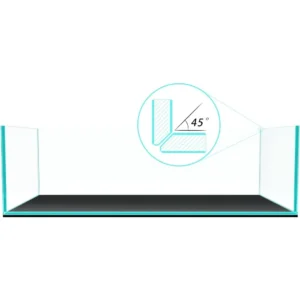 Fzone 9Gal Sharrow Rimless Low Iron Fish Tank with Nova Clear Ultra-White 45 Degree Mitered Edges Translucent Glass Anata Series