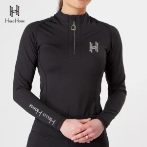 Hello Horse Equestrian Clothing Female Equestrian Equipment Riding Equipment Equestrian Training Long-Sleeved T-Shirt Sun Protection Riding Clothing