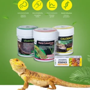 Reptizoo Reptile Calcium Powder&D3-Essential Vitamin Supplement for Tortoises,Bearded Dragons&Leopard Geckos|Electrolyte Blend