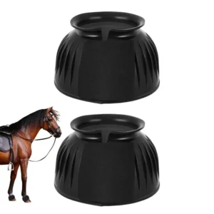 Rubber Bell Boots Rubber Overreach Horse Boots 2pcs Soft Equine Boots Protective Gear Accessories For Training Equipment