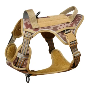 Dog Tactical Harness Vest Pet Dog Harness with 5pcs Dog Patches, Reflective Pet Harness No Pull with Durable Soft Padded Handle