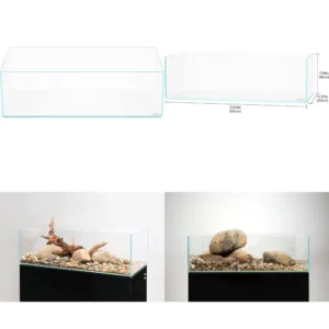 60-Liter Rimless Low Iron Aquarium Tank, 23.6x11.8x7.1 Inches, 5mm Glass Thickness