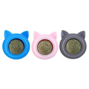 Rotatable Catnip Molar Stick Natural Safe Catnip Edible Lick Balls Catnip Wall Balls for Cats Teeth Cleaning Pet Treats Supplies