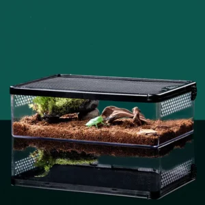 Reptiles Amphibians Crawler Breeding Box Lizard Gecko Horned Frog Turtle Hamster Corn Snake Cage Tank Anti Escape Pet supplies