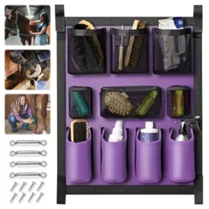 Horse Tack Storage Bag Multi-Pocket Horse Trailer Organizer Horse Trailer Grooming Bag for Horse Brush Comb Bottle