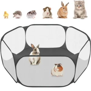 Portable Small Pet Cage Transparent Cat and Dog Cage Tent Pet Open Folding Yard Fence For Dog Hamster Rabbit Guinea Pig