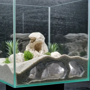 Aquarium Decoration Fish Tank Underground Tunnel Cave 3D Printed Natural Curve Shelter Hide Houses Breeding Hideout Ornaments