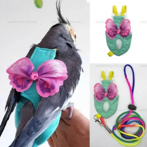 1pc Cute Colorful Fruit Floral For Pigeons Small Medium Large Pet Birds Flight Suit Clothes Washable Parrot Diaper With Bowtie