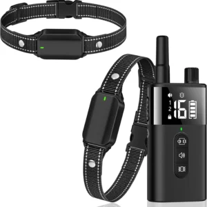 No Shock Dog Training Collar with Remote, Vibration & Beep Only, Waterproof Rechargeable for Dogs 10-120 lbs
