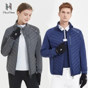 Hello Horse Equestrian Warm Jacket Outdoor Riding Clothing Men's and Women's Riding Clothing Lightweight Training Clothing Children's Equestrian Equipment down Jacket