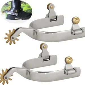 2 Pack Horse Spurs Stainless Steel Horse Spurs for Men Women Spurs with Horse Boot Spurs for Riding Equestrian
