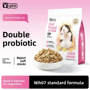 Yee High Protein Probiotic Baked Rat Food - Easy Digestion, Fancy Rat & Mouse Nutritional Food, for Pet Rats, Mice and Rodents