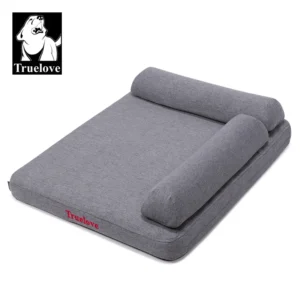 Truelove Pet Bed with Pillow Memory Foam Soft Comfortable Durable 100% Linen Fabric for Cat and Dogs Removable Washable TLX1211