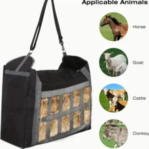 Large Capacity Hay Storage Bag Outdoor Slow Feeding Horse Hay Bag Stable Portable Slow Feeding Storage Tool Horse Care Products