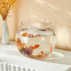 Portable Transparent Fish Tank Round Plastic Small Fish Bowl Unbreakable Lightweight Viewing Tank Home Decor