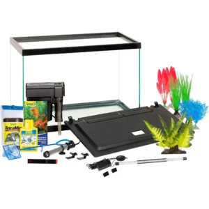 20 Gallon Tropical Fish Tank Kit for Freshwater Species with LED Light and Accessories