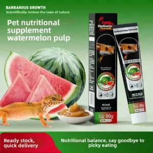 Barbarous Growth Watermelon Reptile Gel Diet-Insect&Fruit Puree for Bearded Dragon,Blue Tongue Skink,Leopard Gecko,Crested Gecko