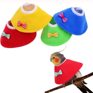 1pcs Bowknot Parrot Collar Recovery Collar Anti-Biting Pecking Injury Protective CollarFor Birds Cloak Pets Warm Clothes