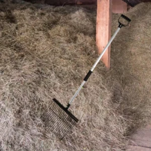 Iron Manure Fork Horse Stable Manure Rake Replacement Sturdy Fork Equipment Pitch for Farm Horse Stall Grass and Hay