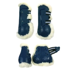 2/4Pcs Horse Tendon Boots PU Padding With Imitation Wool Inner Pad Soft and Warm Horse Protective Boots for Jumping