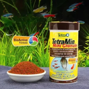 Tetra Tetramin Mini Granules Small Particle Slow Sinking Fish Food for All Small Tropical Fish Guppy Betta Cichlids