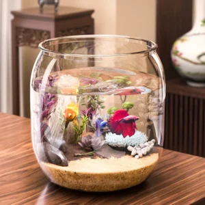 NEW Plastic Clear Round Fish Bowl Aquarium Keeper Tank Vase Pot Biotope Aquariums Tabletop Ecological Fish Tank Fall-resistant