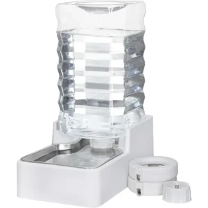 Automatic Pet Water Dispenser with 9L GravityFed Stainless Steel Bowl for Dogs and Cats BPAFree Large Capacity White Feeder Ide