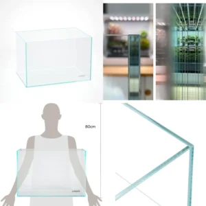 Landen 60P 23 Gallon Rimless Aquarium Tank, 8mm Thick Glass, 60x40x40cm Dimensions