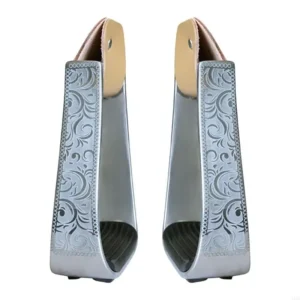 Nonslip Horse Riding Stirrups Light Weight Aluminum Cushioned Western Stirrups with Rubber Antislip Foot Mat Enduring