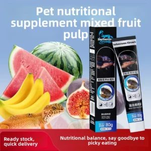 Barbarous Growth Mixed Flavor Reptile Gel Food-Insect&Fruit Puree for Leopard,Crested Gecko,Bearded Dragon,Blue Tongue Skink