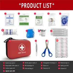 Wholesale 90pcs Waterproof Outdoor Travel Car First Aid Kit Home Small Medical Box Emergency Survival Kit Household Camping