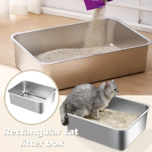 Stainless Steel Cat Litter Box For Big Cats,Small Stainless Steel Litter Box,Large Metal Cat Litter Box-Easy To Clean 고양이 화장실