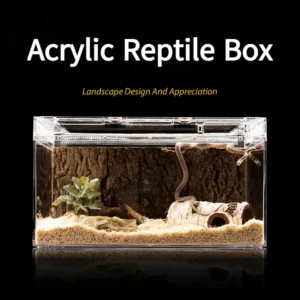 Acrylic Transparent Reptile Breeding Box Lizard Snake Reptiles Breathable Anti-Escape Cage Amphibious Habitat for Spider Frog