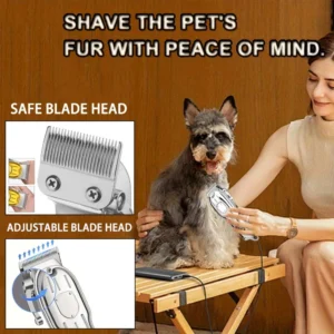 Pet Hair Clipper for Dogs and Cats, USB Rechargeable Electric Trimming Set, Cordless Dog Shaver, Low Noise Animal Trimme