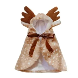Pet Christmas Apparel Elk Cloak Dog Cat Warm Clothing Easy To Wear Clothes Hat Decorate Puppy Kitten Cape Pets Dress Up Winter