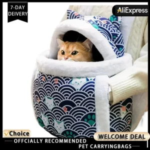Pet Carrier Bag Cat Dogs Plush Backpack Outdoor Travel Walking Winter Warm Nest Kitten Puppy Hanging Chest Portable Carriers