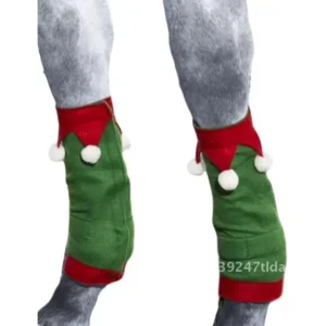 Christmas horse leg protection 4-piece set, New Year horse leg protection parade, winter warm horse leg protection