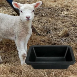 Rubber feed Pan Horse feed Bucket Trough Rectangle Basin Animal Feeding Bowl Dog Food Water Bowl for Easy to Clean